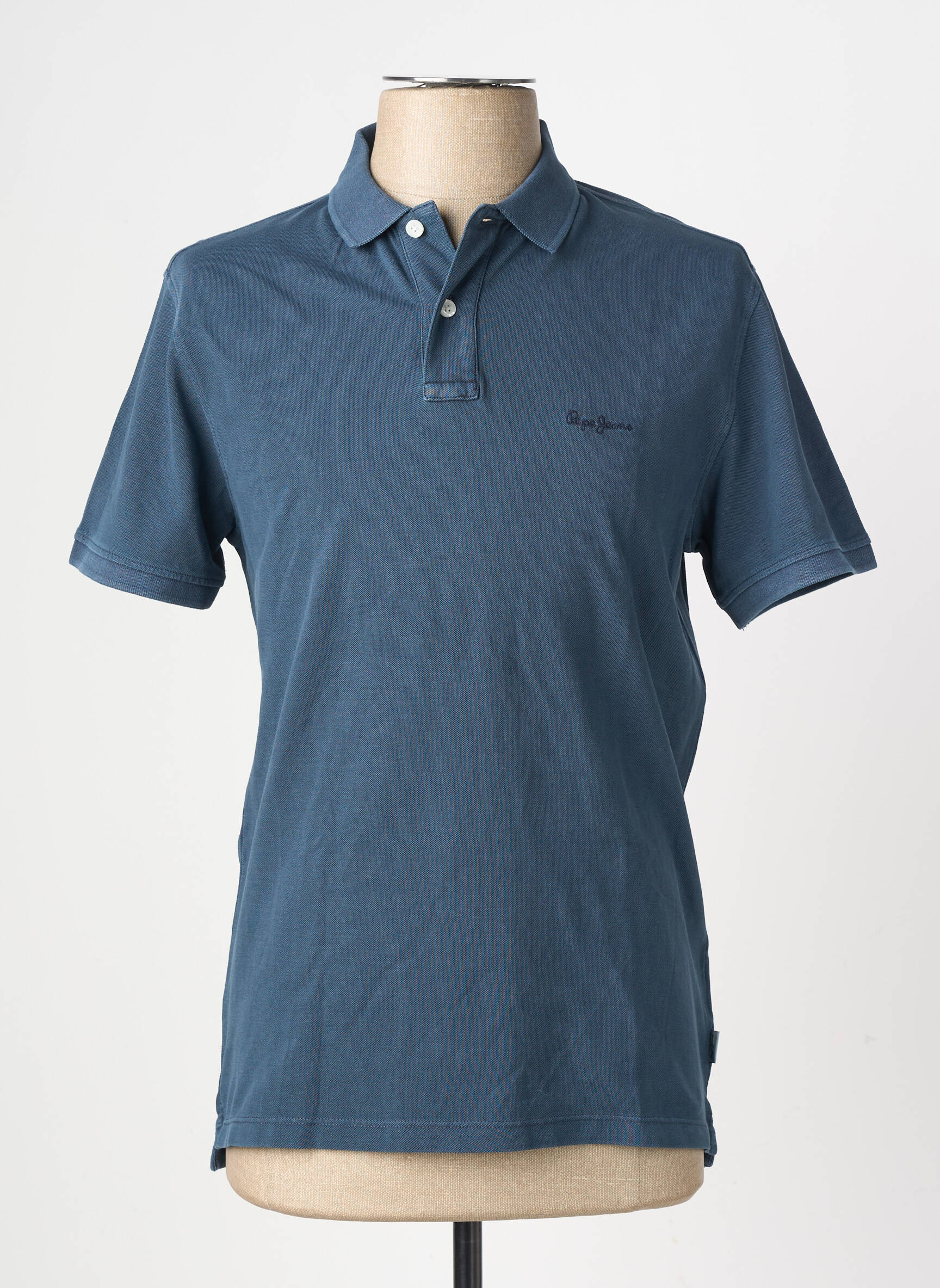 Polo stretch manches courtes bleu PEPE JEANS homme