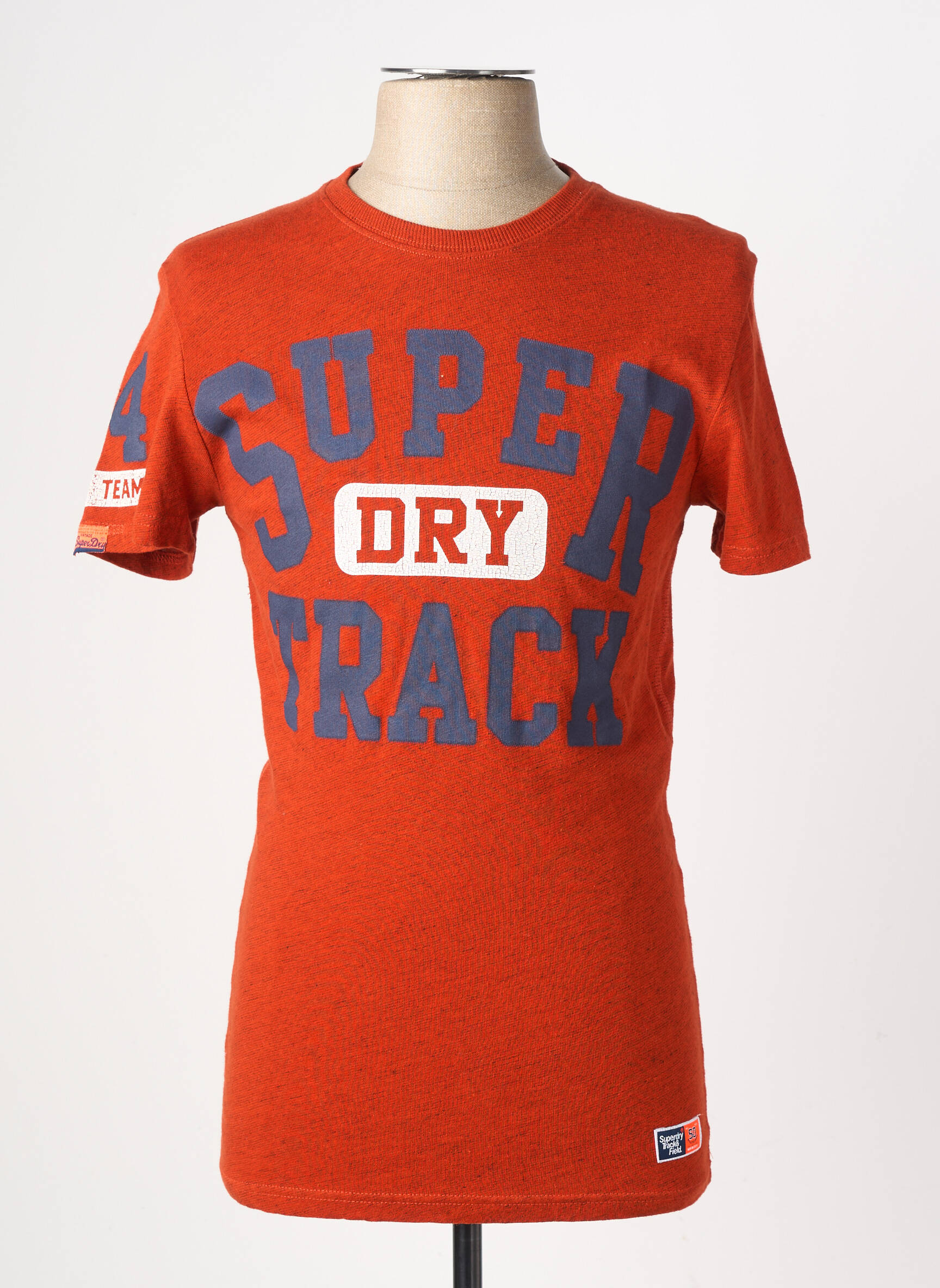 T-shirt coupe cintrée manches courtes orange SUPERDRY homme