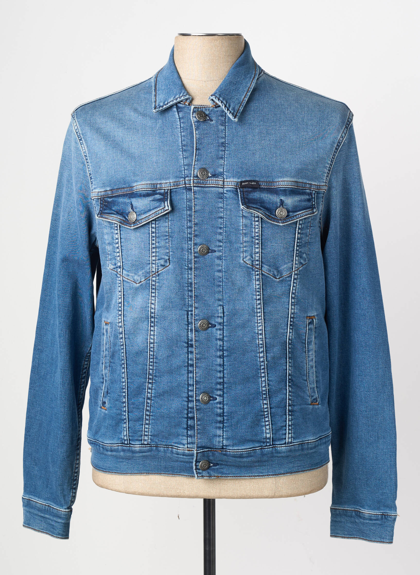 Veste casual fermeture boutonnée sur le devant bleu TEDDY SMITH homme