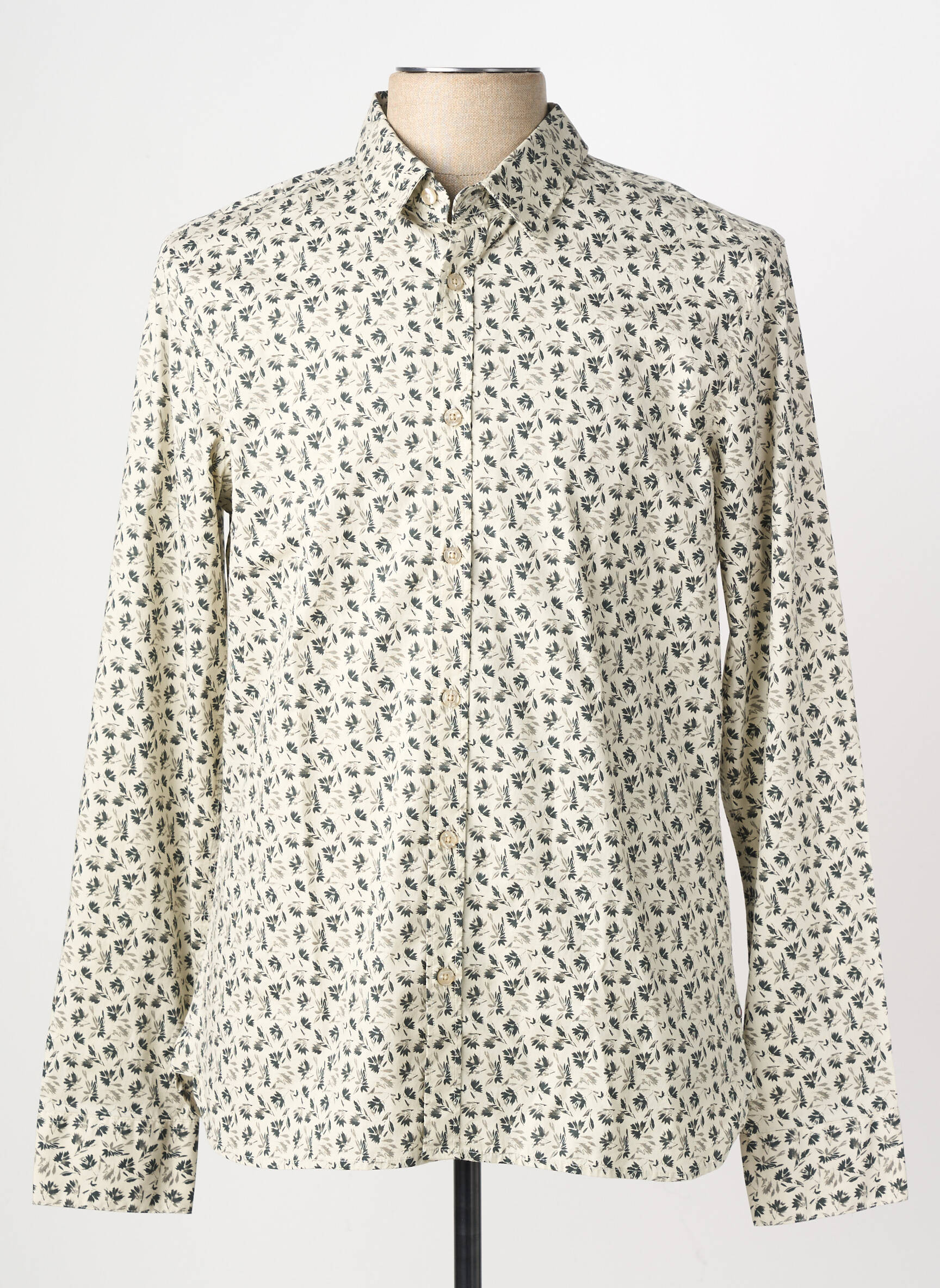 Chemise manches longues imprimé fantaisie beige TEDDY SMITH homme