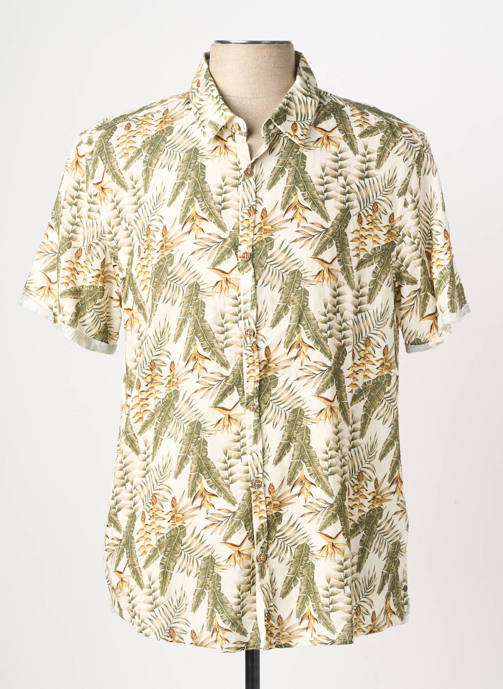 Chemise manches courtes imprimé tie and dye beige TEDDY SMITH homme