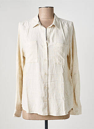 Chemisier coupe droite manches longues beige ONLY femme