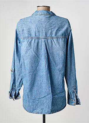 Chemisier coupe droite manches longues bleu ONLY femme