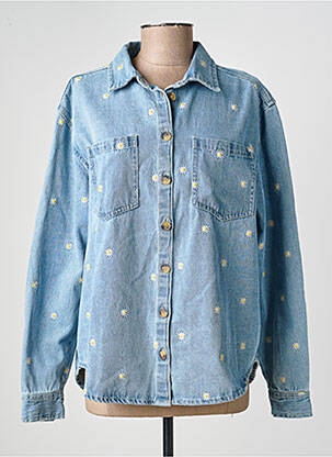 Veste casual poignets boutonnés avec fente bleu TEDDY SMITH femme