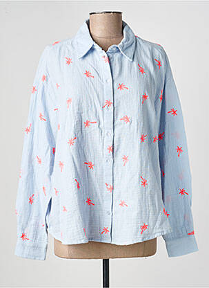 Chemisier coupe droite manches longues bleu TEDDY SMITH femme