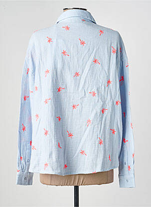 Chemisier coupe droite manches longues bleu TEDDY SMITH femme