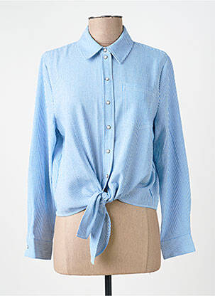 Chemisier tissage crêpe manches longues bleu ONLY femme