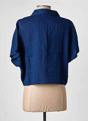 Chemisier fermeture boutonnée sur le devant manches courtes bleu ONLY femme