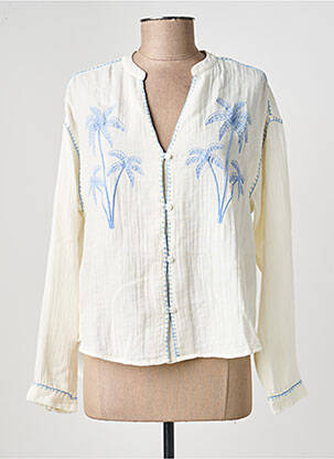 Chemisier coupe droite manches longues blanc TEDDY SMITH femme