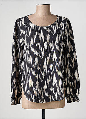Blouse tissage popeline manches longues noir ONLY femme