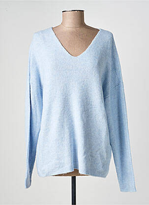Pull coupe droite manches longues bleu ONLY femme