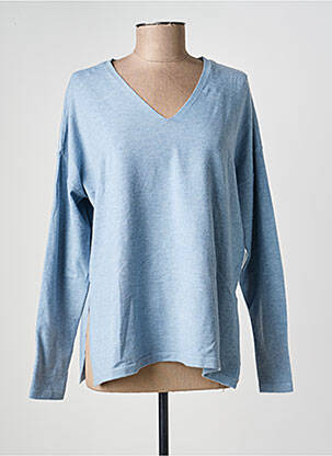 Pull coupe droite manches longues bleu ONLY femme