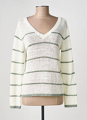 Pull coupe cintrée manches longues blanc ONLY femme