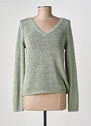 Pull coupe cintrée manches longues vert ONLY femme