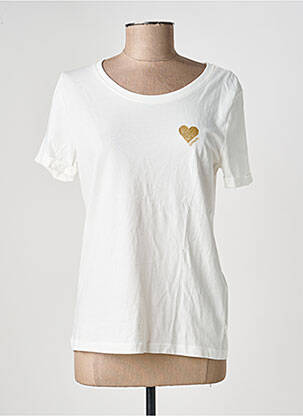 T-shirt sérigraphie floquée manches courtes blanc ONLY femme