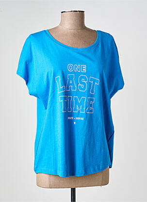 T-shirt sérigraphie floquée manches courtes bleu ONLY femme