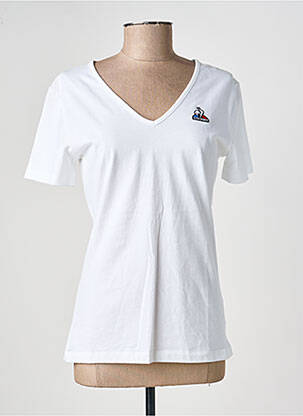 T-shirt col v manches courtes blanc LE COQ SPORTIF femme