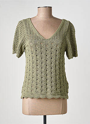 Top manches courtes manches courtes vert ONLY femme
