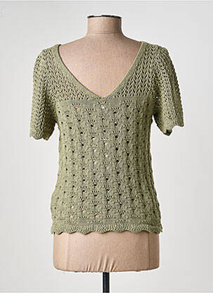 Top manches courtes manches courtes vert ONLY femme