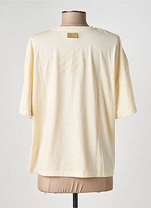 T-shirt sérigraphie floquée manches courtes beige HAPPY & SO femme