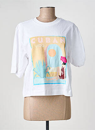 T-shirt sérigraphie floquée manches courtes blanc ONLY femme