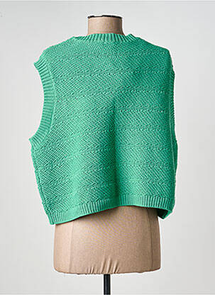 Gilet manches courtes coupe droite vert PIECES femme