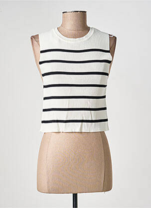 Top coupe cintrée sans manche blanc ONLY femme