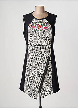 Robe courte manches courtes manches courtes noir DESIGUAL femme