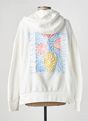 Sweat-shirt à capuche sérigraphie floquée manches longues blanc TEDDY SMITH femme