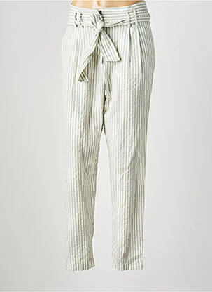 Pantalon droit tissage popeline taille normale vert TEDDY SMITH femme