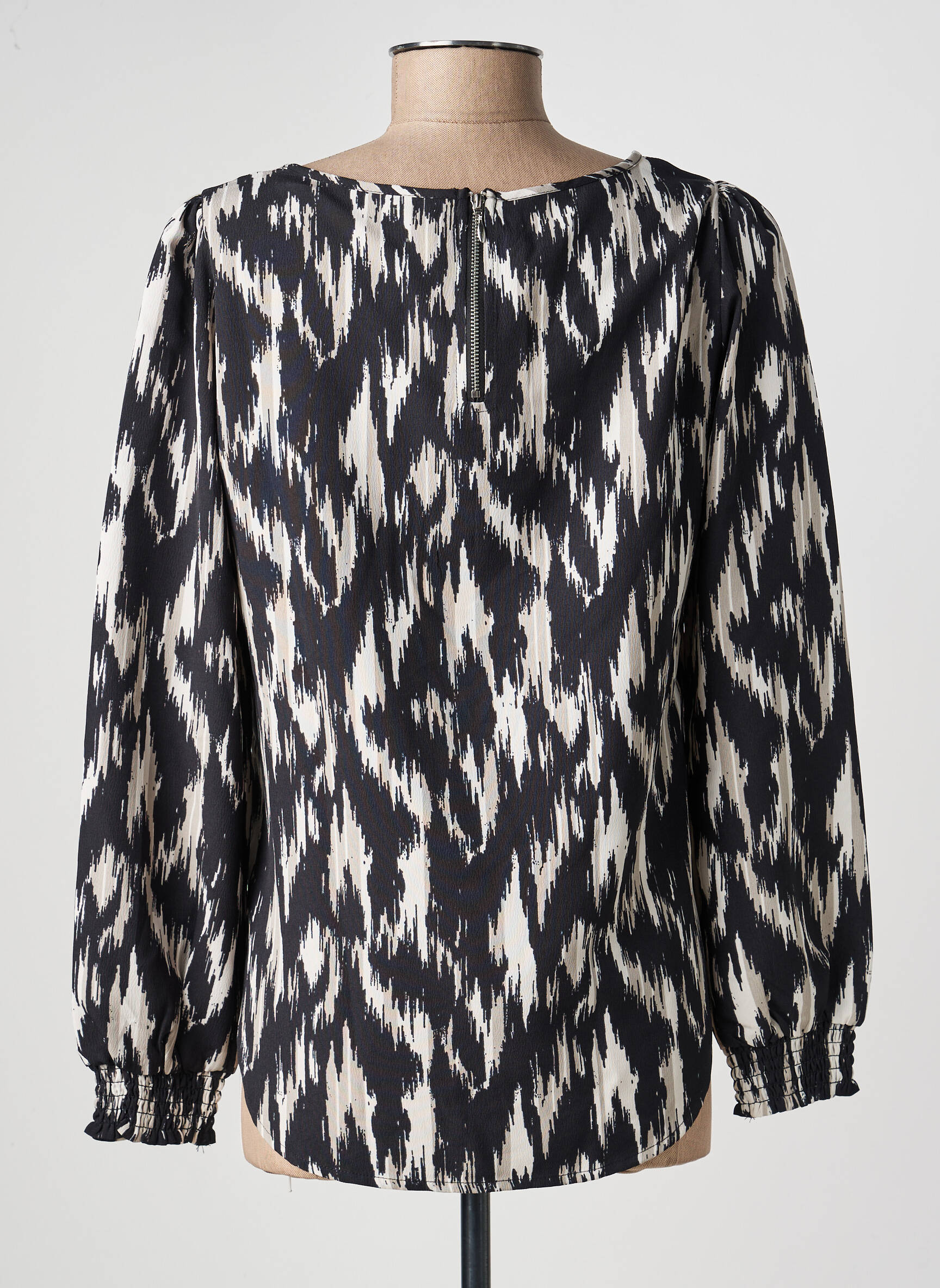 Blouse tissage popeline manches longues noir ONLY femme