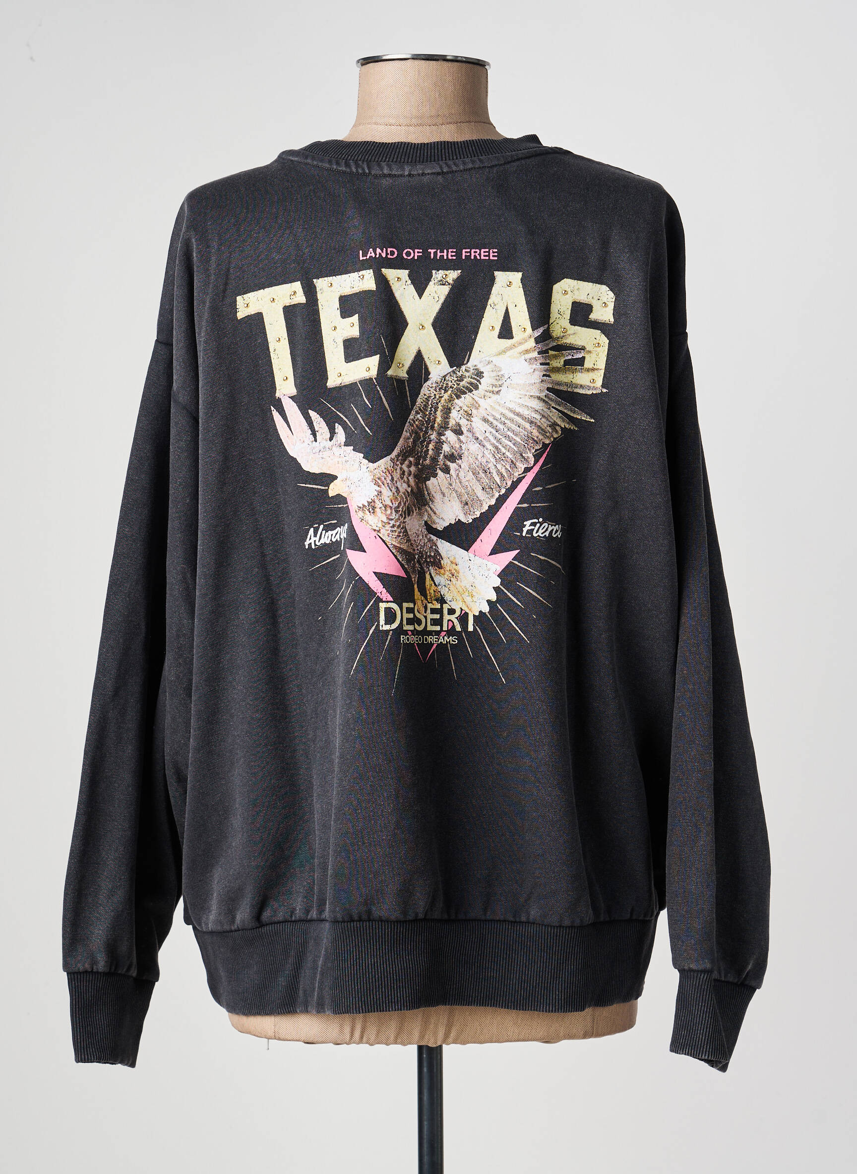 Sweat-shirt sérigraphie floquée manches longues noir ONLY femme