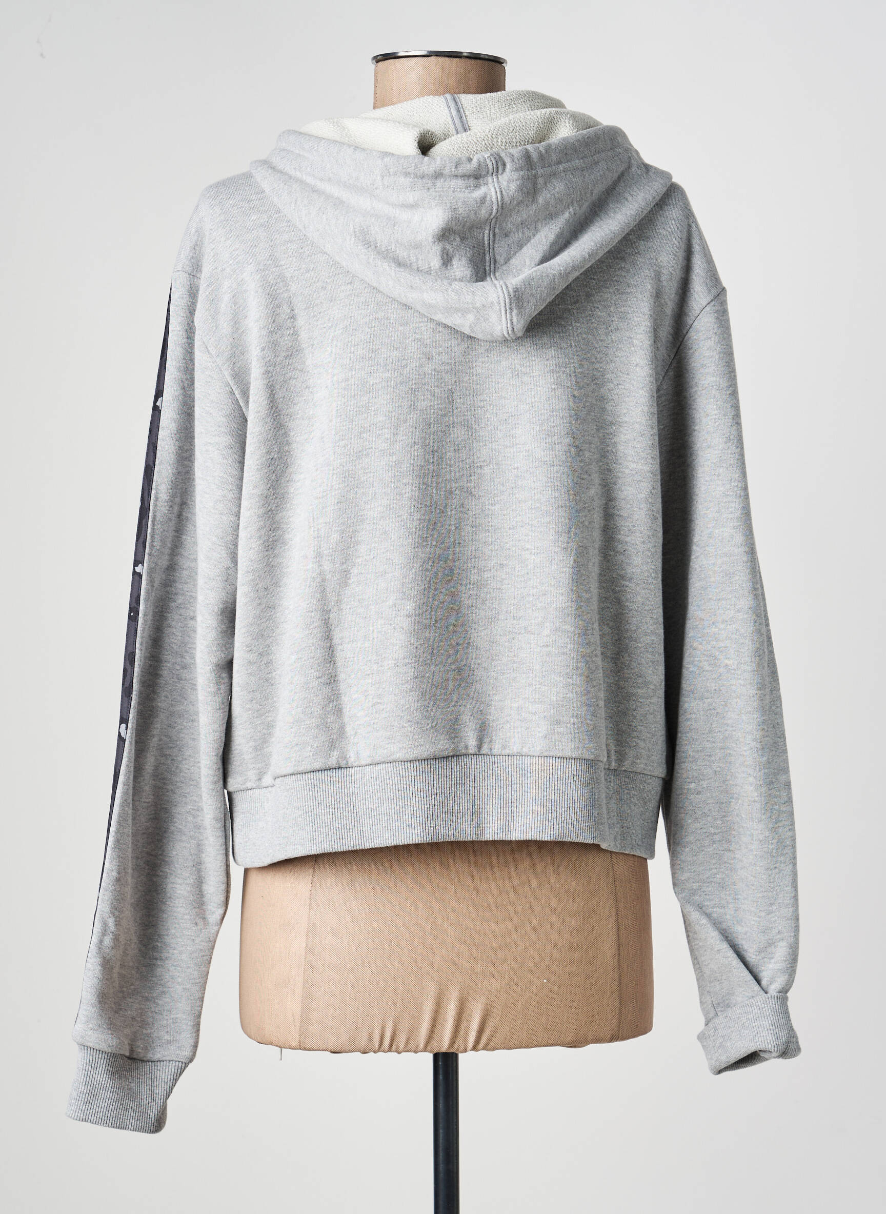 Sweat-shirt à capuche manches longues manches longues gris ADIDAS femme