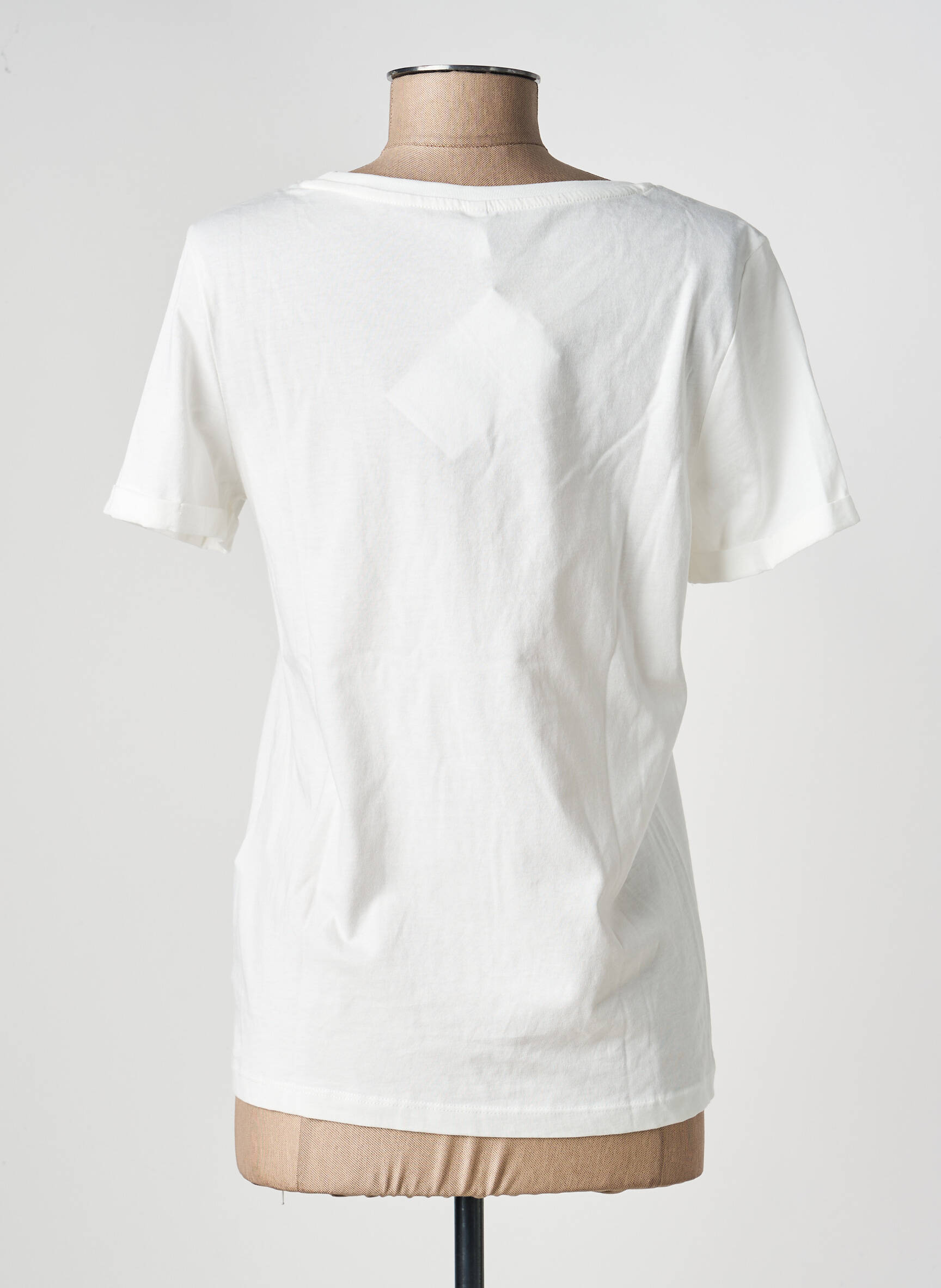 T-shirt sérigraphie floquée manches courtes blanc ONLY femme