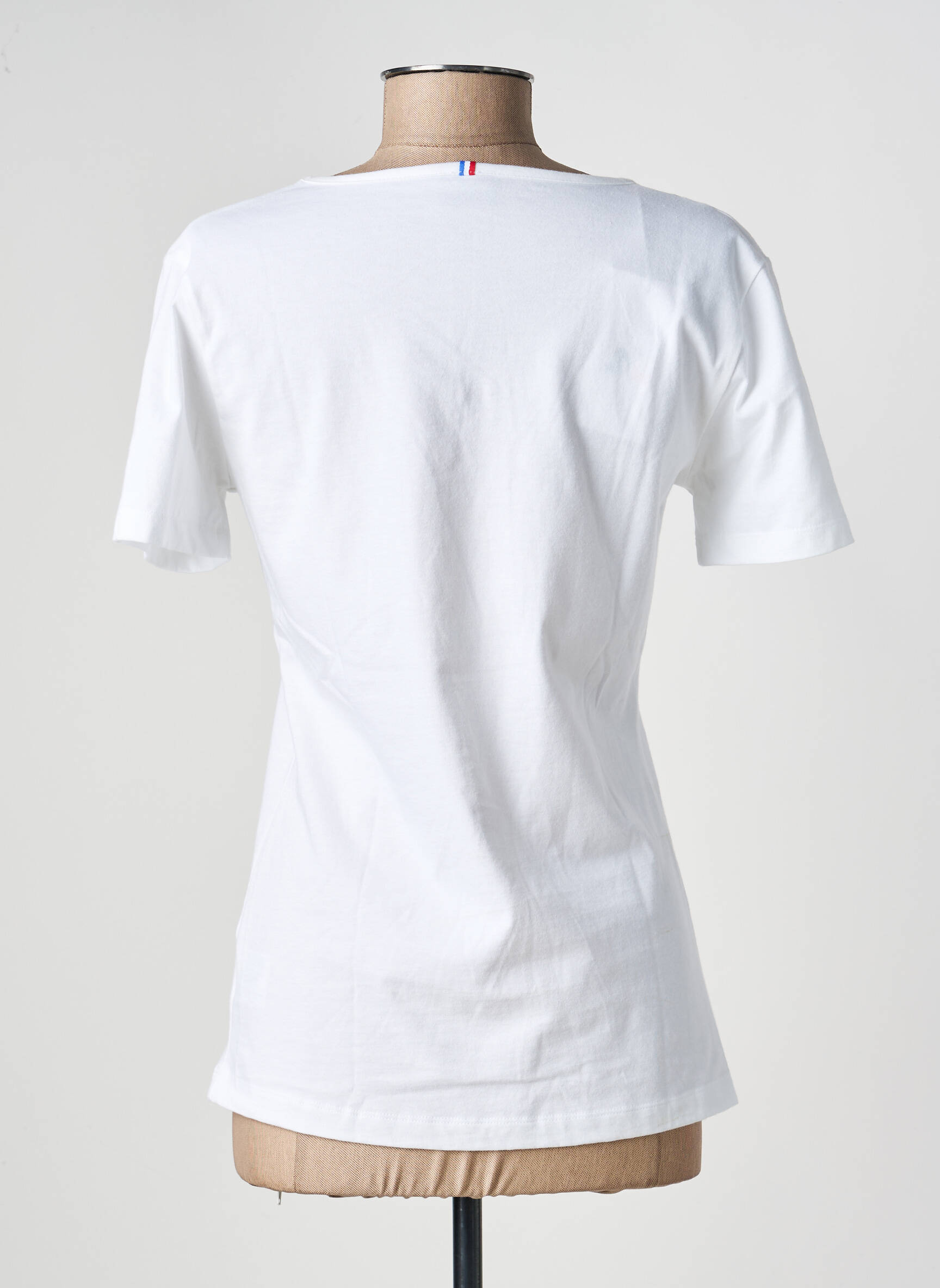 T-shirt col v manches courtes blanc LE COQ SPORTIF femme