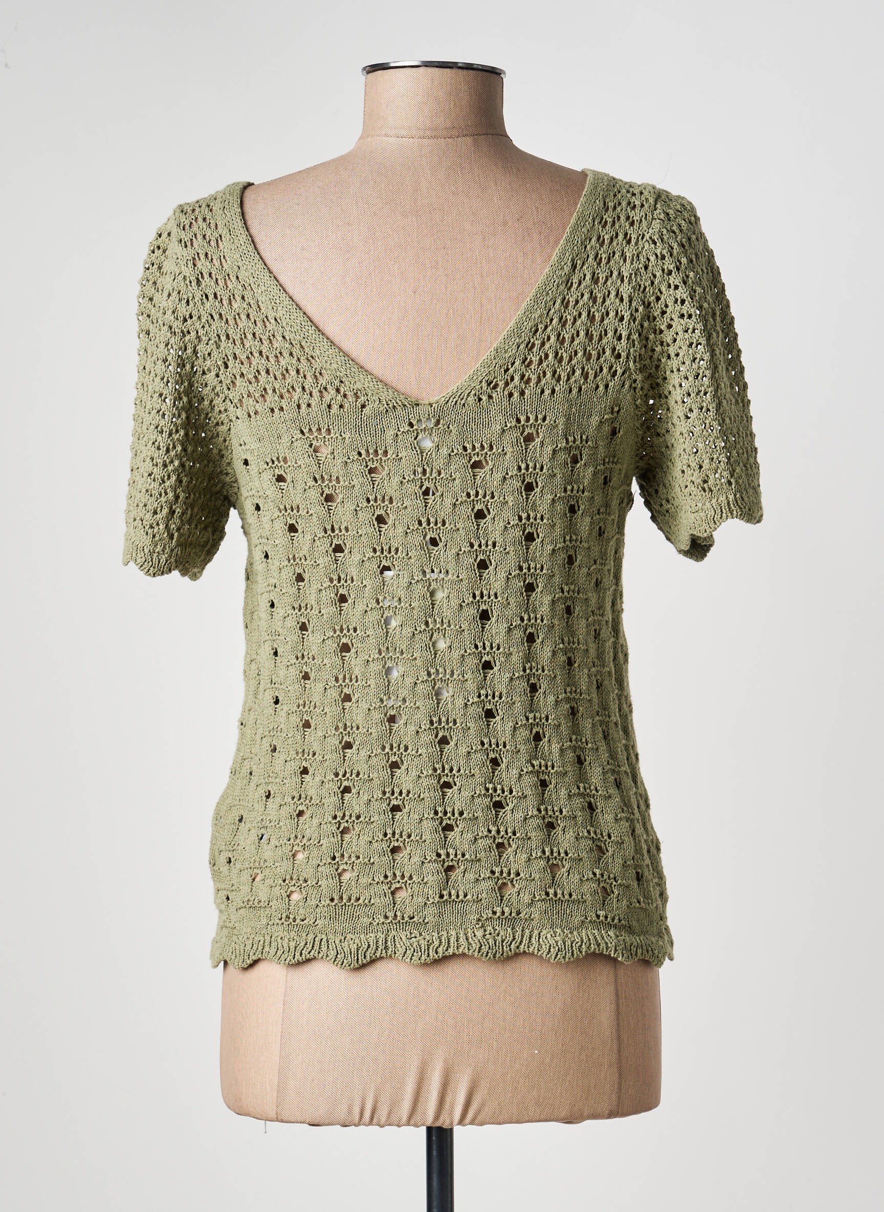 Top manches courtes manches courtes vert ONLY femme