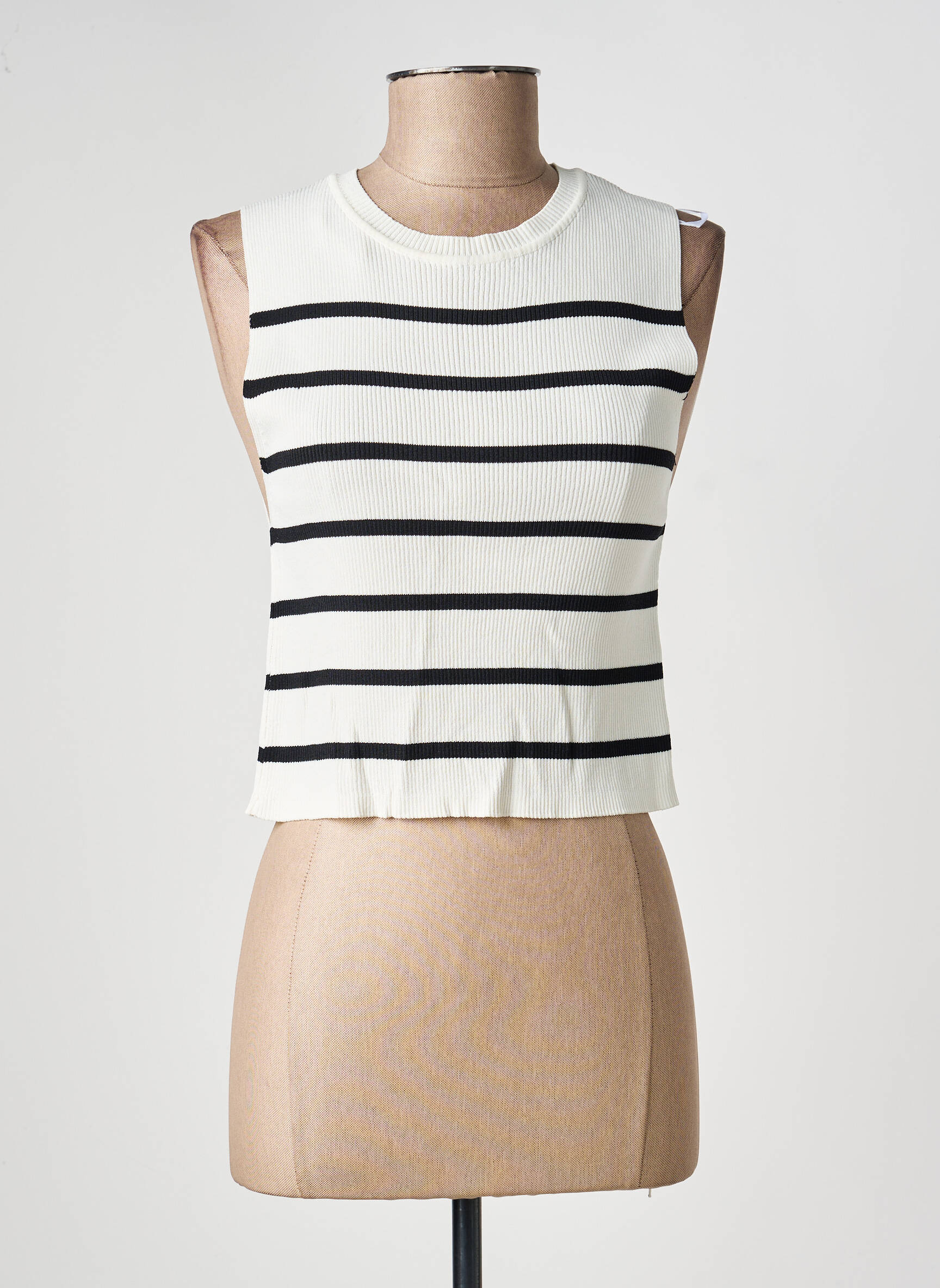 Top coupe cintrée sans manche blanc ONLY femme