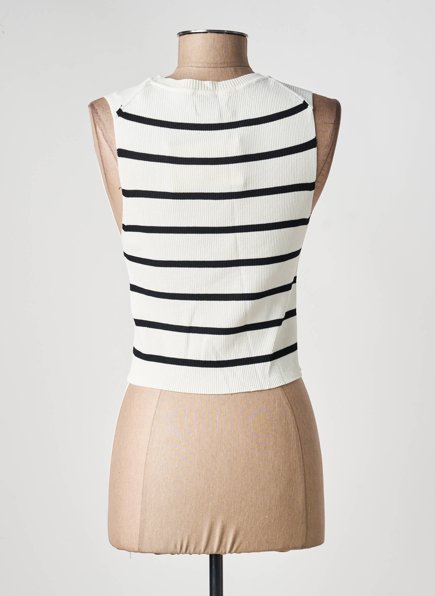 Top coupe cintrée sans manche blanc ONLY femme