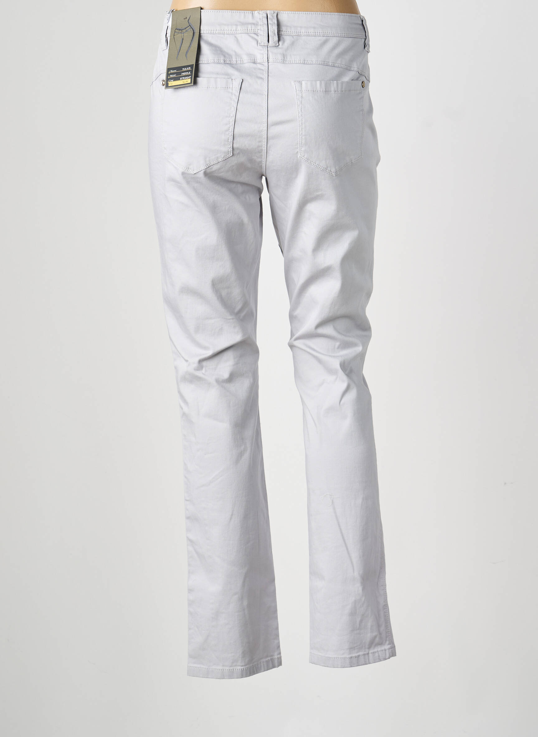 Pantalon droit stretch taille normale gris STREET ONE femme