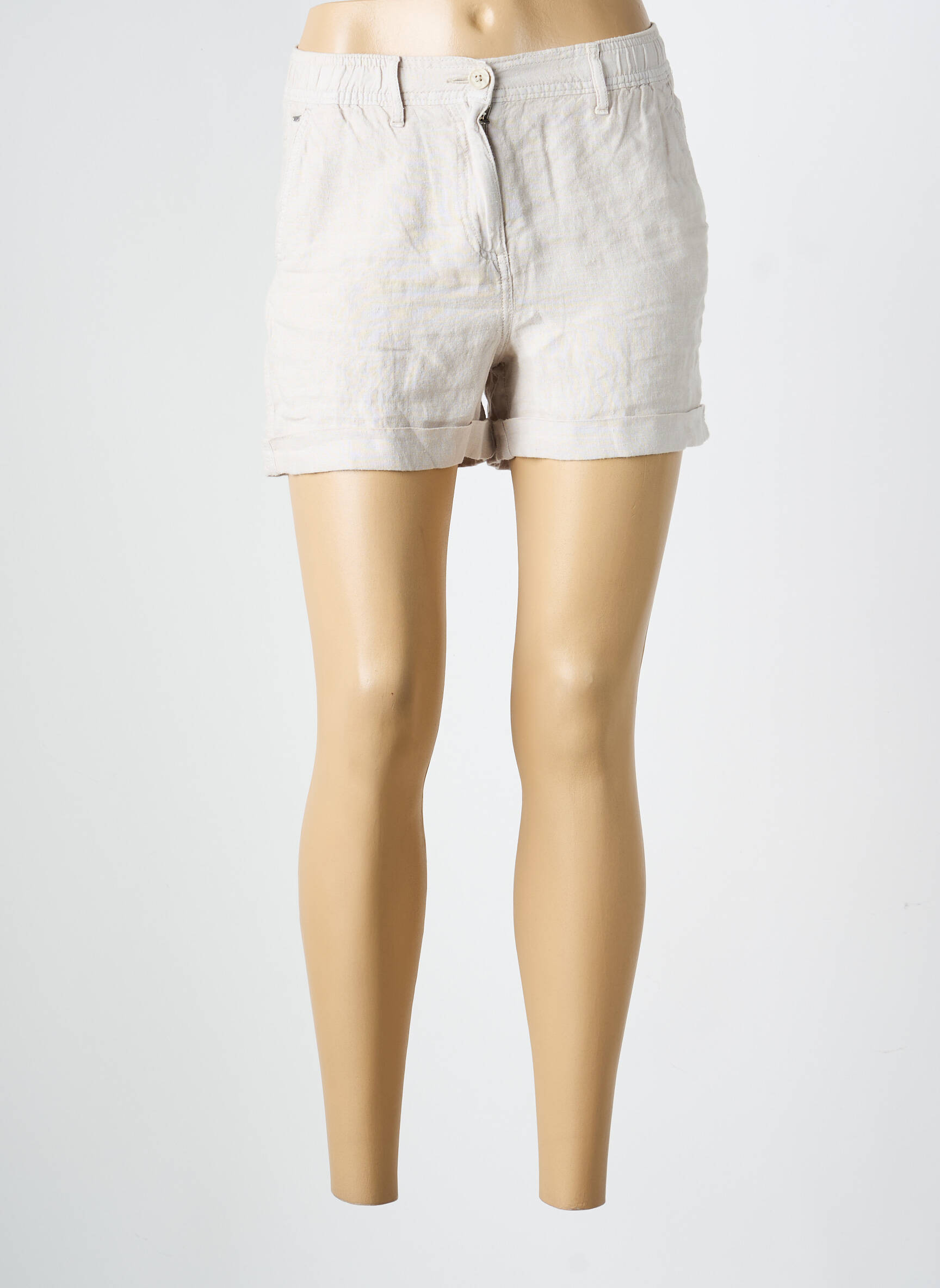 Short fermeture zippée sous rabat boutonné taille normale gris SUPER DRY femme