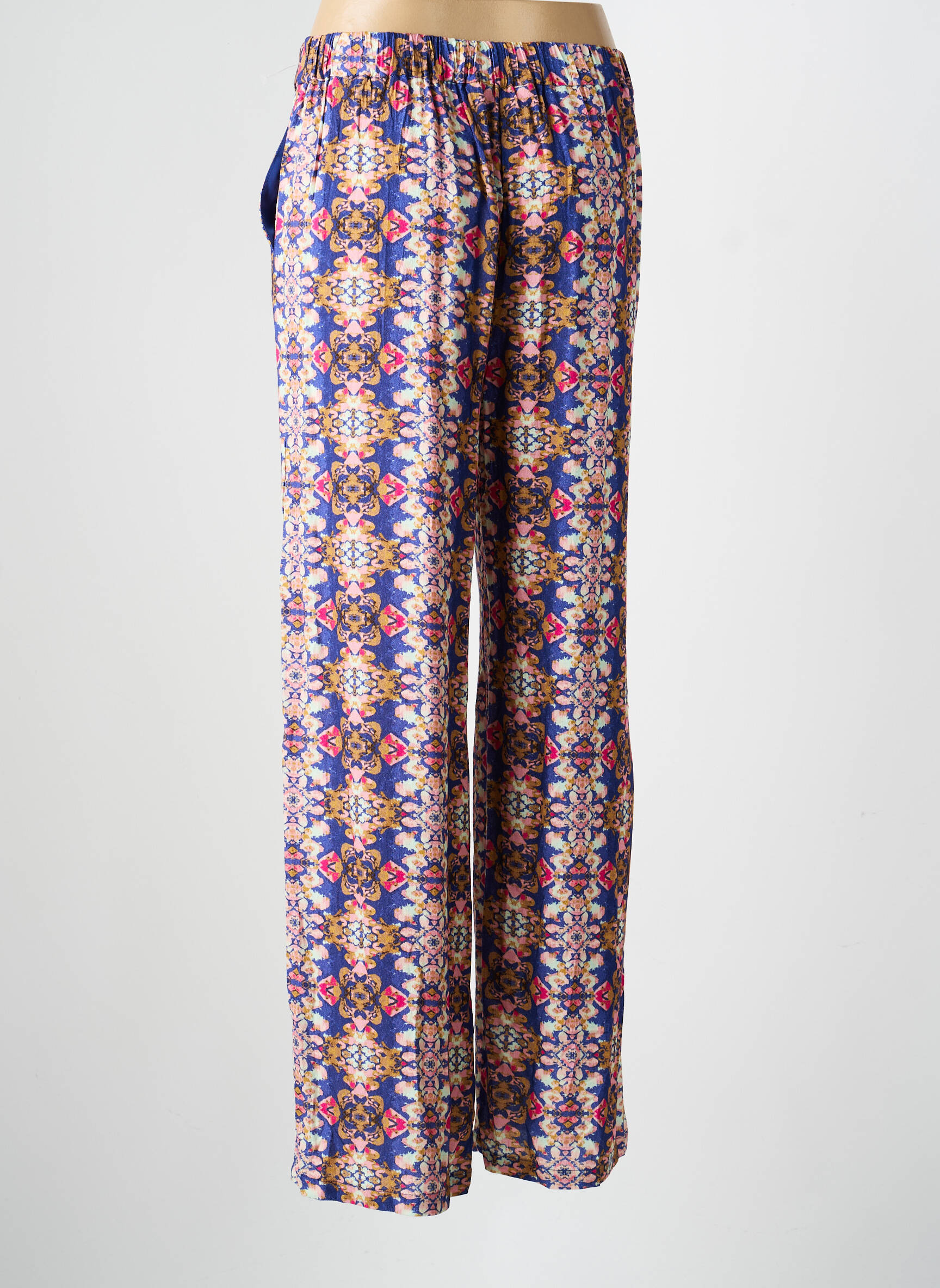 Pantalon droit tissage popeline taille normale bleu ONLY femme