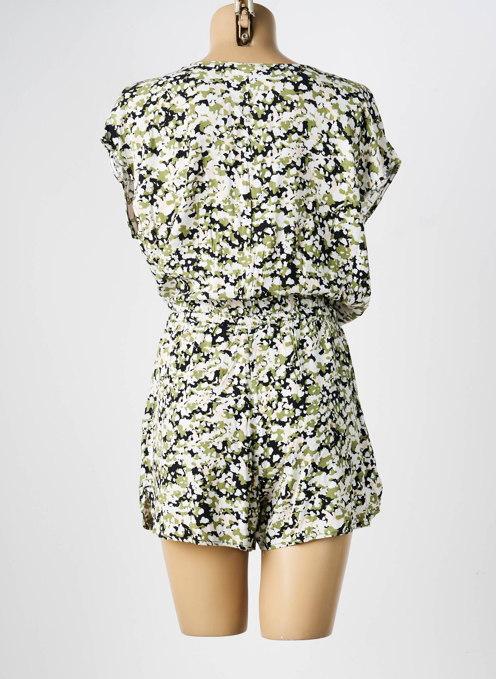 Combishort coupe cintrée manches courtes vert ROXY femme