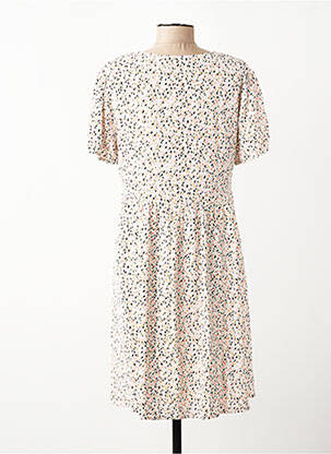 Robe mi-longue imprimé fantaisie manches courtes beige TEDDY SMITH femme