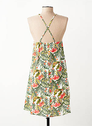 Robe mi-longue col rond fines bretelles vert HAPPY & SO femme