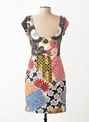 Robe courte manches courtes manches courtes noir DESIGUAL femme