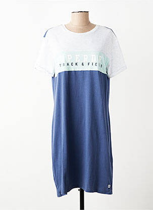 Robe mi-longue manches courtes manches courtes bleu SUPERDRY femme