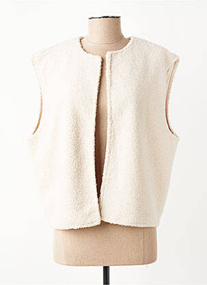 Gilet sans manche coupe droite beige ONLY femme