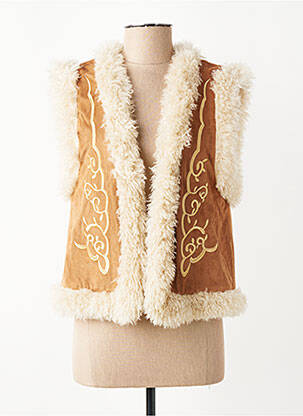 Gilet sans manche coupe droite beige ONLY femme