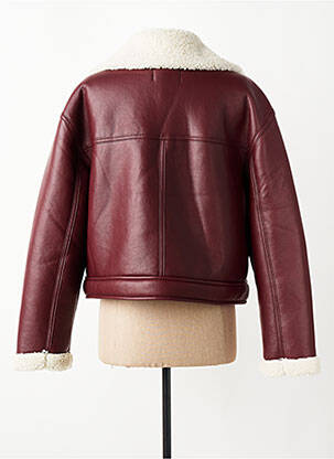 Veste simili cuir poches rouge PIECES femme