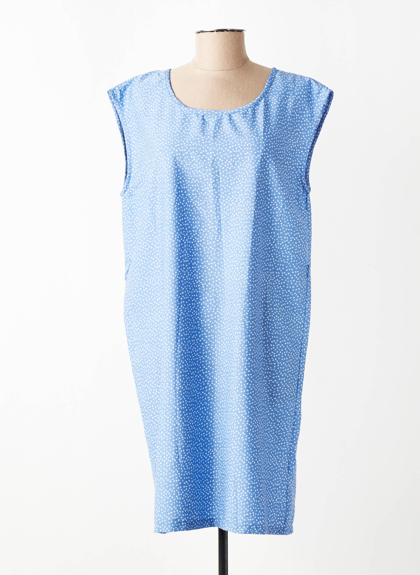 Robe courte coupe fluide manches courtes bleu BLEND SHE femme